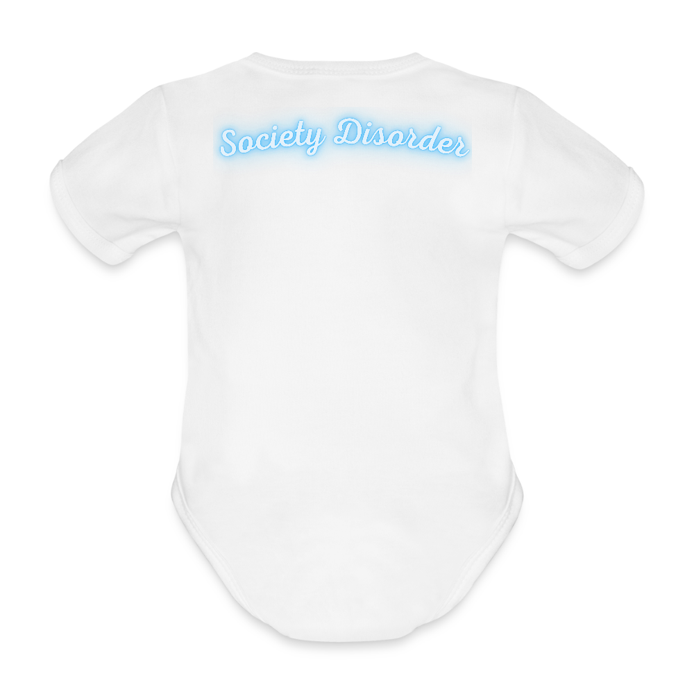 Baby Bodysuit - I am a broken condom (blue) - white
