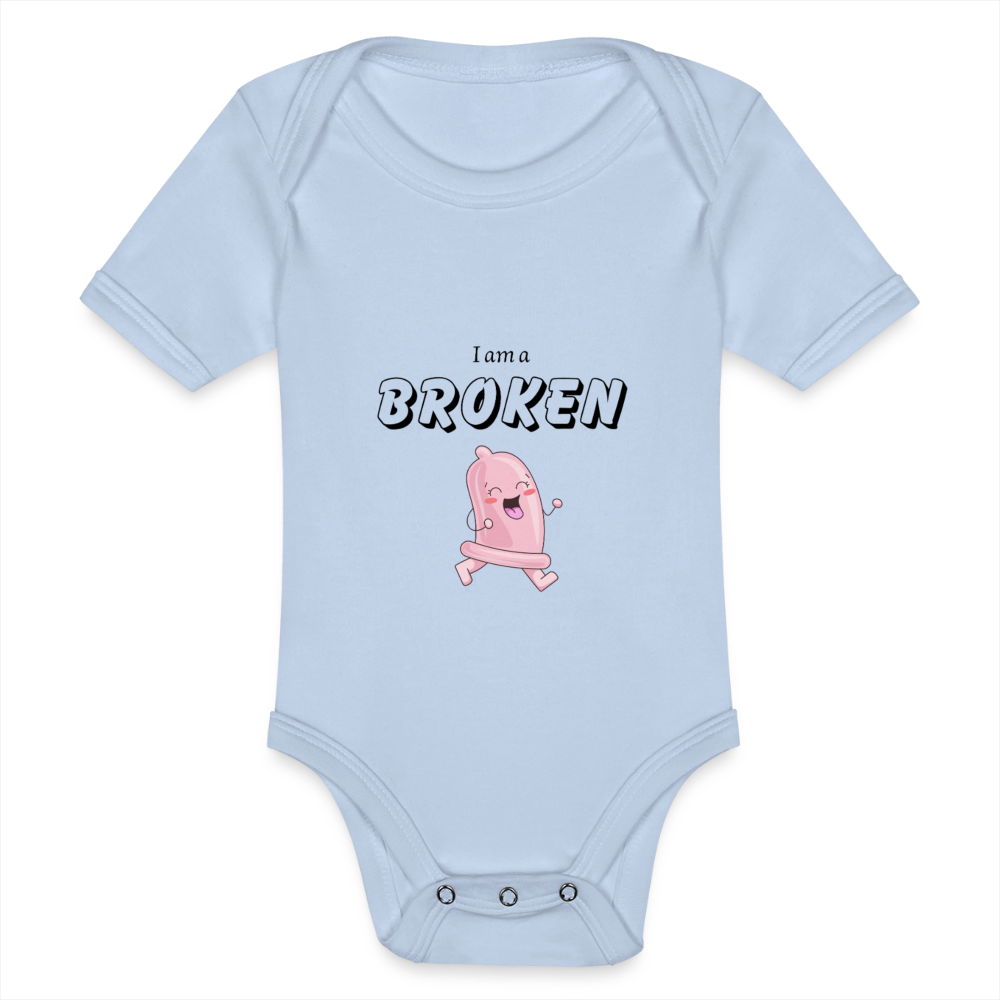 Baby Bodysuit - I am a broken condom (pink) - sky