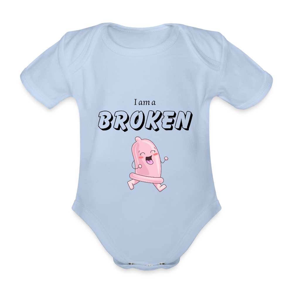 Baby Bodysuit - I am a broken condom (pink) - sky