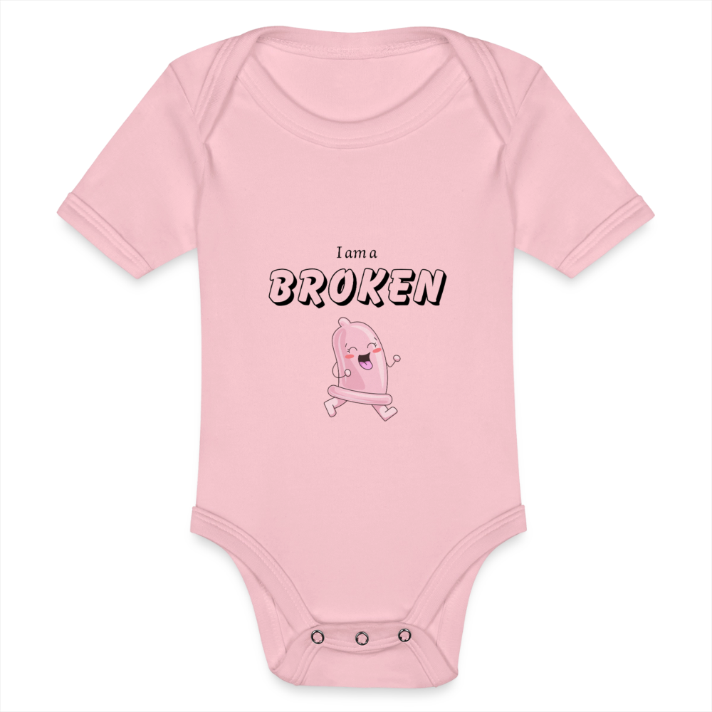 Baby Bodysuit - I am a broken condom (pink) - light pink